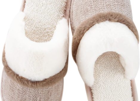 Cozy Slippers for Women Indoor and Outdoor Fuzzy House Shoes with Memory Foam Anti-Skid Sole Gifts for Women Mom Ladies