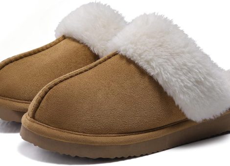 Women’s Fuzzy Memory Foam Slippers Fluffy Winter House Shoes Indoor and Outdoor